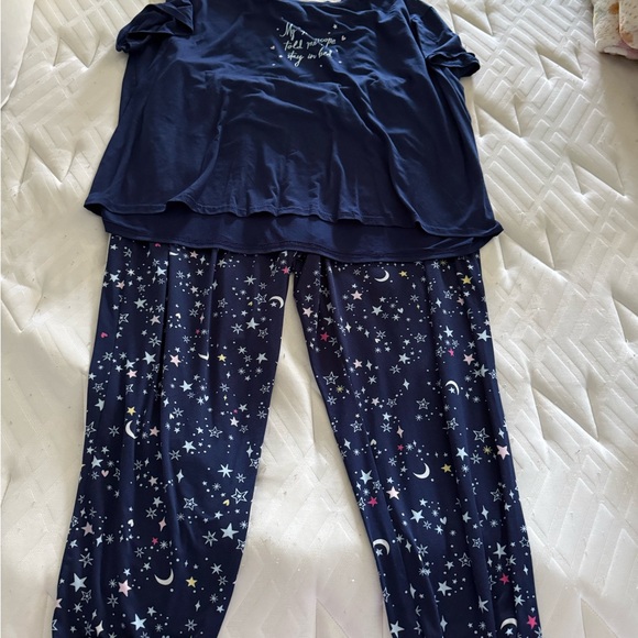 Blue and White Starry Night Pajama Set - Picture 1 of 5